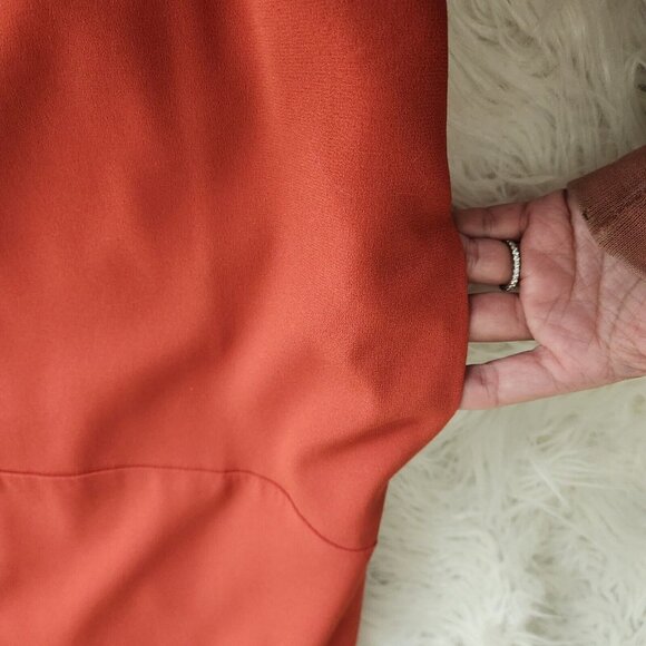 MM LaFleur Sheath Silvia Dress Women size M Orange brown brick Pockets - Picture 12 of 16